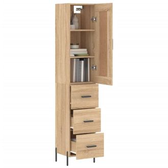 Berkfield Home Highboard Sonoma Oak 34.5x34x180 cm Engineered Wood in Brown