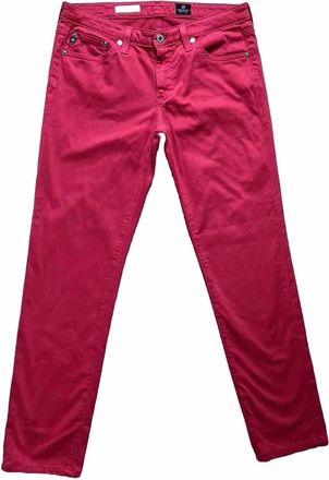 AG - Adriano Goldschmied Womens Stilt Cigarette Leg Jeans In Rouge Advanced Stretch