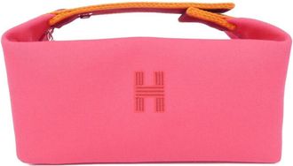 Herm&egrave;s Pink Canvas Pouch (Pre-Owned)