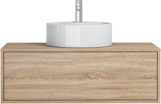 VENTE-UNIQUE.COM Mueble de ba&ntilde;o simple madera color natural claro
