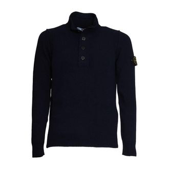Stone Island Blauwe Gebreide Kleding voor Heren Aw 23 - Heren - Coltruien - Blauw - XL - Truien & Vesten