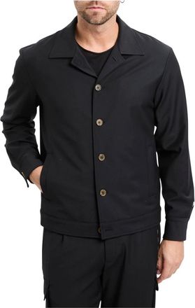 Myths Wolmix Overshirt - Heren - Zomerjassen - Zwart - M - Wol - Jassen