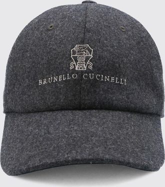 Brunello Cucinelli Cappello in lana con logo ricamato