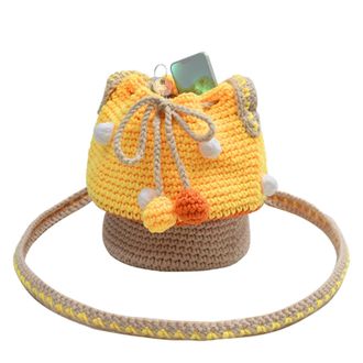 Generic Mushroom Bag For Women - Small Purse, Knitted Shoulder Handbag, Cute Coin Holder | Stylish Multifunctional Fashion Accessory, Practical Everyday Carry