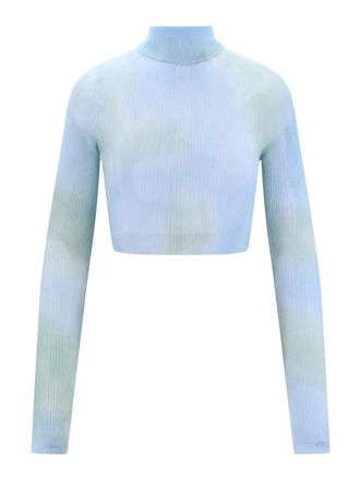 Off-white Crop fit top with tie-dye effect