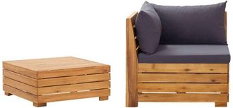vidaXL Muebles De Jard&iacute;n 2 Piezas Con Cojines Madera Maciza De Acacia Vidaxl