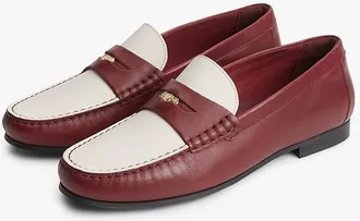 Tommy Hilfiger Womens Classic Leather Penny Loafer - Velvet Maroon - US 6.5 / EU 37