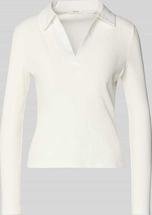 OPUS Longsleeve aus Viskose-Mix mit Polokragen Modell Seti in Offwhite, Gr&ouml;&szlig;e 36