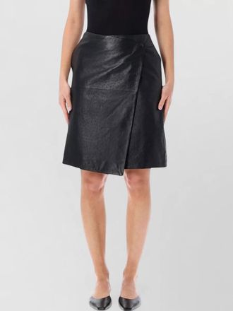 LouLou lambskin textured wrap knee-length a-line skirt
