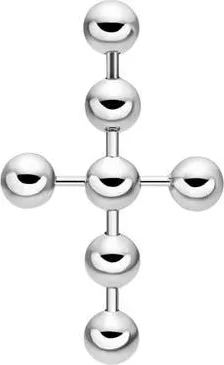 Diesel Ball Chain Single Cross Drop Earring in Silver at Nordstrom