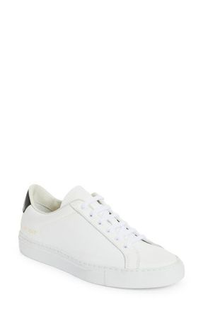 Common Projects Retro Classic Low Top Sneaker in White/Black at Nordstrom, Size 10Us