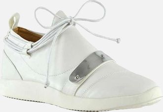 XY London Womens XY London Womens/Ladies Evanescence Metallic Detail Lace Up Flat Trainers - White - Size: 7