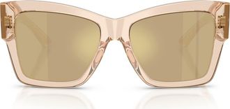 Dolce & Gabbana 55mm Square Sunglasses in Camel /Clear Yellow Gold at Nordstrom