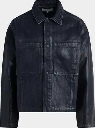 Hudson Men & apos;s Worker Coated Black Denim Jacket