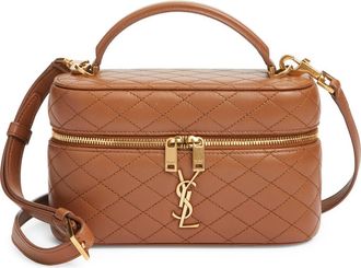 Saint Laurent Mini Gaby Quilted Leather Vanity Case in Fox at Nordstrom