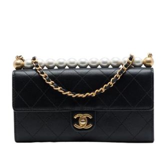 Chanel Pre-owned Quilted Mini Crossbody Bag - Dames - Pre-owned - Zwart - Maat: ONE Size Leer