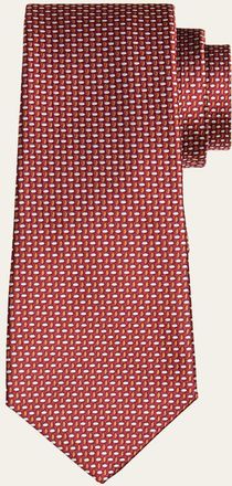 Kiton Mens Bicolor Basketweave Silk Tie