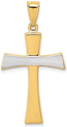 Diamond2Deal 14KRhodium Polished Cross Pendant
