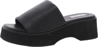 Steve Madden Womens Steve Madden Rare Sandals Black Faux Leather Platform HTAT403
