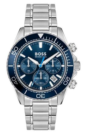 BOSS Sealiner Blue Chronograph Bracelet Watch, 44mm at Nordstrom