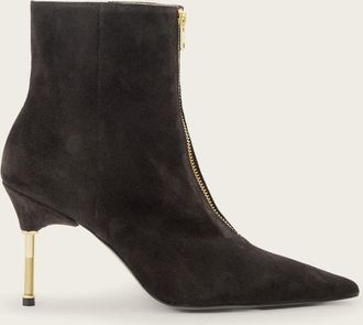 AllSaints Cow Suede Natasha Pointed Zip Up Suede Boots, Size: UK 4/ US 7/ EU 37