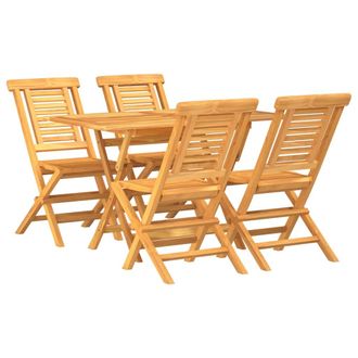 vidaXL Vidaxl - Juego De Comedor Para Jard&iacute;n 5 Piezas Madera Maciza De Teca