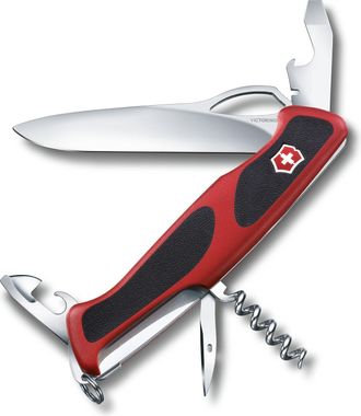 Victorinox by Swiss Army Navaja Suiza De Bolsillo Victorinox Ranger Grip 61, 11 Funciones, Para Pelar Cables Y Abrir Botellas, Color Rojo Y Negro