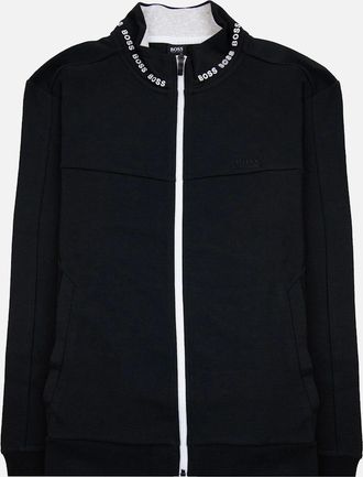HUGO BOSS Mens Hugo Boss Skaz 1 Embroidered Logo Zip Up Sweatshirt Black 001 - Size: 44