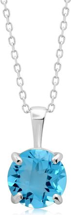 MAX + STONE 14k Yellow or White Gold 8mm Gemstone Round Pendant Necklace with 18 Inch Chain