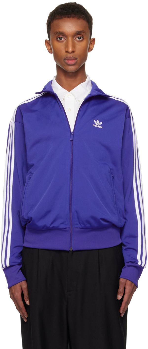 Adidas windbreaker blue and white on sale