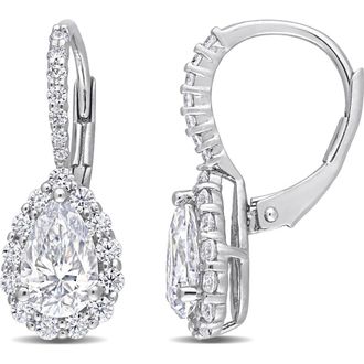 Delmar Sterling Silver Lab Grown Moissanite Lever Back Earrings at Nordstrom Rack