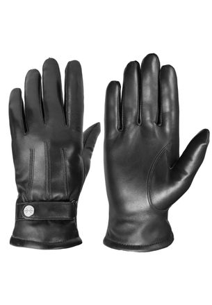 Pearlwood Lederhandschuhe PEARLWOOD BROOKS, Herren, Gr. 9.5, schwarz, Lammleder, unifarben, Handschuhe Lederhandschuhe, weiches Innenfutter, Wollanteil, verstel