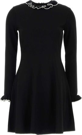 Valentino Garavani Black Viscose Blend Mini Dress