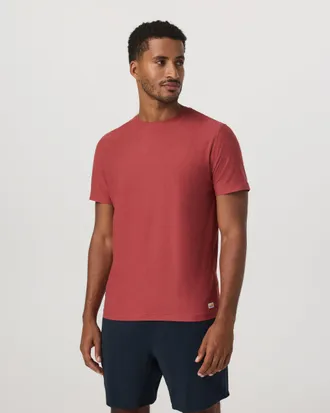 Vuori Clothing Strato Tech T-Shirt | Fire Heather | XS, Size Extra Small