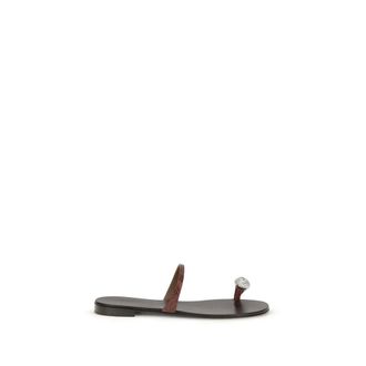 Giuseppe Zanotti Giuseppe Zanotti, Flip Flops, female, Brown, Size: 6 1/2 US Icon Ring Sandals