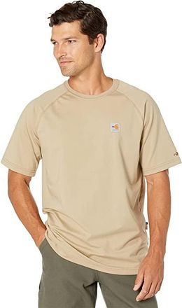 Carhartt Work in Progress Flame-Resistant Force Short Sleeve T-Shirt Mens Clothing Khaki : 2XL (Reg), Spandex/Jersey/Cotton