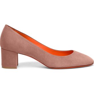 Santoni Suede low-heel pump in Pink at Nordstrom, Size 7.5