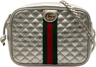 Gucci Pre-owned Cross Body Bags, female, Gray, Size: ONE SIZE Pre-owned Vintage Crossbody Bag
