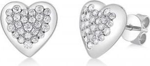 Allurez Diamond Heart Stud Earrings 14K White Gold (0.44ct)