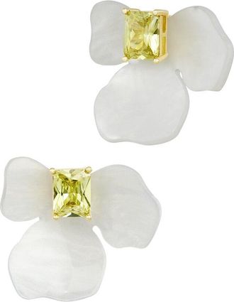 Savvy Cie Jewels 18K Plated Pearl Cz Jacket Earrings