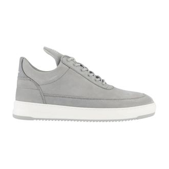 Filling Pieces Schoenen, Heren, Grijs, 41 EU, Leer, Low Top Base Sneaker Grijs