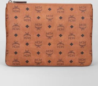 MCM clutch bag adjustable strap gold tone hardware
