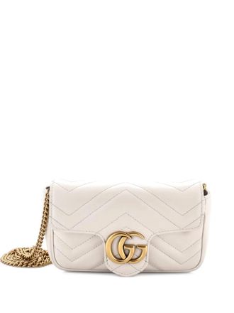 Gucci GG Marmont Flap Bag Matelasse Leather Super Mini crossbody bag - Beige