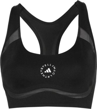 adidas by Stella McCartney Mesh Panel Sportbeha - Dames - Sport BHs - Zwart - XS - Polyester - Fitness