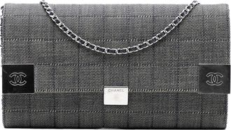 Chanel Pre-owned Womens Cc Choco Bar Denim Chain Flap - Grey Textile - One Size