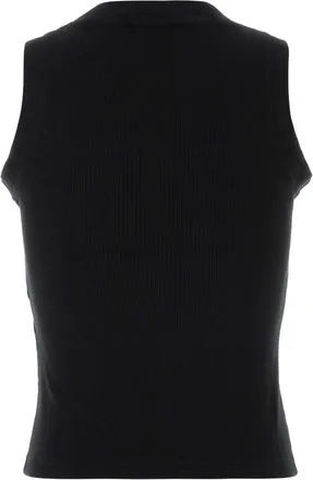 Off-white Womens Stamp Tank Top Black Cotton Elastane Sweater