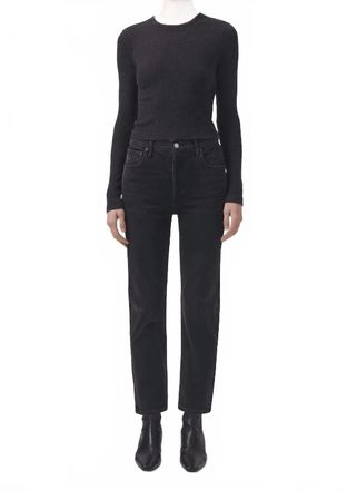 A Gold E Riley Long Straight Jeans In Panoramic Black