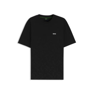 BOSS Cotton-piqu&eacute; T-shirt with all-over print