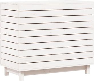 vidaXL Laundry Basket White 88.5x44x76 cm Solid Wood Pine Vidaxl