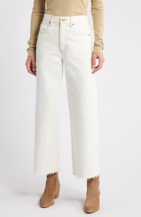 Slvrlake Denim Grace High Waist Crop Wide Leg Jeans in Natural White at Nordstrom, Size 28